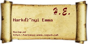 Harkányi Emma névjegykártya