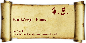 Harkányi Emma névjegykártya